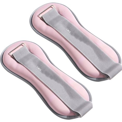 2 pièces Sac de Sable pour Cheville avec Sangle Réglable et Fermeture Velcro - Entraînement Musculation 3.3 lb pour Danse (1/5)