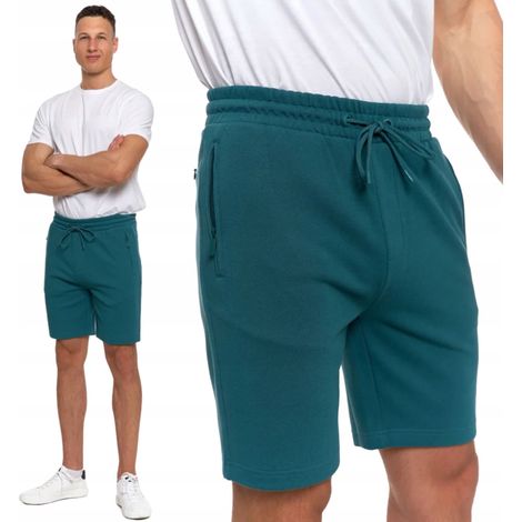 Pantalones cortos para hombre con bolsillos con cremallera y cintura elástica, modelo Summer Moraj XL, color verde. (1/5)
