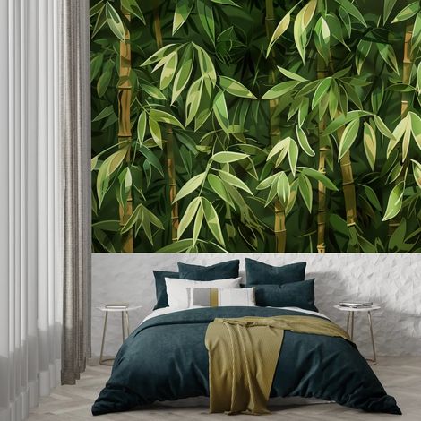 Papier peint foret bambous luxuriants 1 - 150 x 250 cm (1/2)