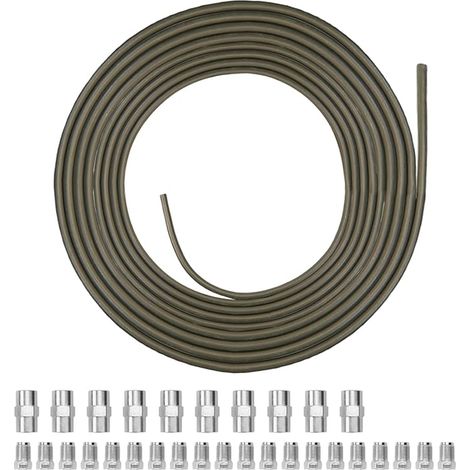 Copper Brake Cable Kit 5 m Ø 4.75 mm 20 Connectors 10 Connectors Flaring Black (1/5)