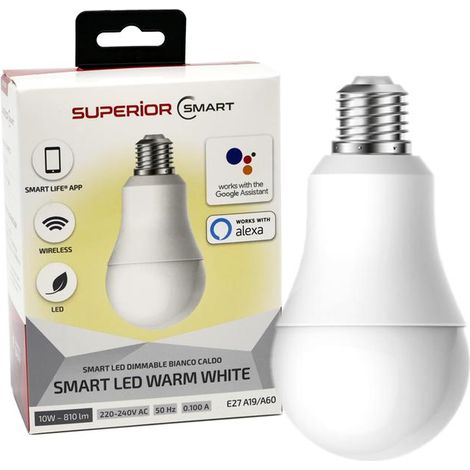LAMPADINA SMART LED 3000K 10W  COMP. GOOGLE HOME ALEXA                                                   - Luce CALDA (1/3)