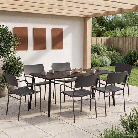 vidaXL Dining Set 7 pcs Anthracite Steel (1/5)