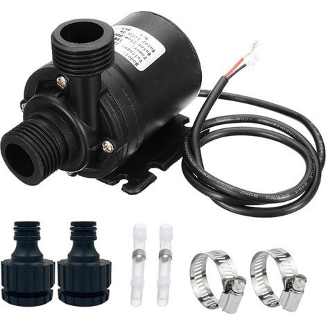 Brushless submersible drill pump - DC12V 5m 800 l/h - Quiet dirty water pump - Electric borehole pump - Submersible pump - Small for swimming pool ponds, aquariums, (1/5)