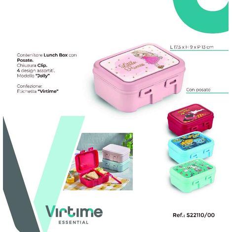 1 Pezzo Portapranzo Lunchbox Baby Jolly con Clip e Posate 3 Colori (1/2)