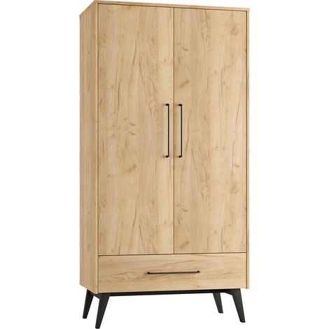 Armoire 2 portes 1 tiroir Pinio Retro Bois (1/4)
