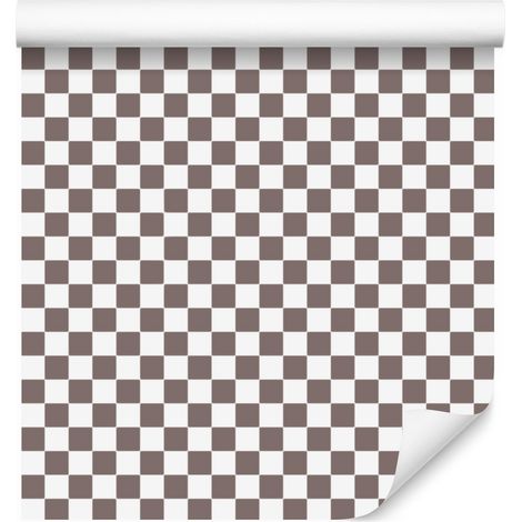 Papier peint à damier gris clair et rouge 50x1000 cm (1/5)