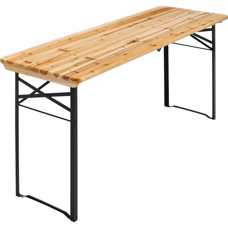 Mob Event Pro – Table de brasserie pliante en bois 180 cm – Table extensible 8 places – Structure acier époxy – Plateau sapin 2,5 cm (1/6)