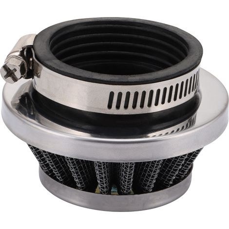 44mm black metal air filter, compatible with 47cc and 49cc 2-stroke motorcycle engines, high-performance modification and replacement part. (1/5)