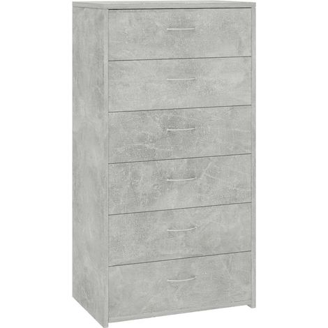 Aparador con 6 cajones contrachapada gris hormigón 50x34x96cm vidaXL (1/5)