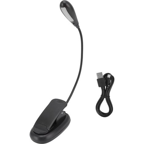 LED USB Charge Liseuse Clip Sur La Lumière Noir 9 Niveau 7 Lampes (1/5)
