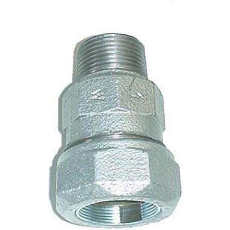 Raccord fonte galva droit à serrage mâle/femelle - Ø 3/8"