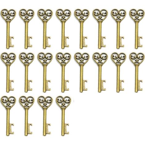 Antike Flaschenöffner in Schlüsselform – 50er-Set – 5 verschiedene Designs – Ideal als Gastgeschenk für Hochzeiten, Babypartys, Retro-Partys und vieles mehr (1/5)