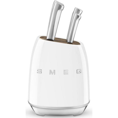 Smeg – Bloc de 6 couteaux en acier inoxydable – Manche ergonomique en inox brossé – Compatible lave-vaisselle – KBSF02WH