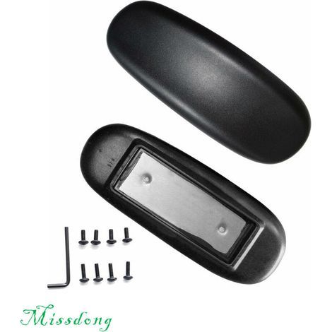Set di 2 cuscini di ricambio universali per bracciolo di sedia da ufficio con foro di montaggio, neri, 10,2 cm x 14 cm (1/4)