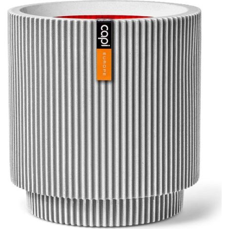 Vase cylindre - CAPI EUROPE - Groove NL - 44 x 46 - Ivoire (1/2)