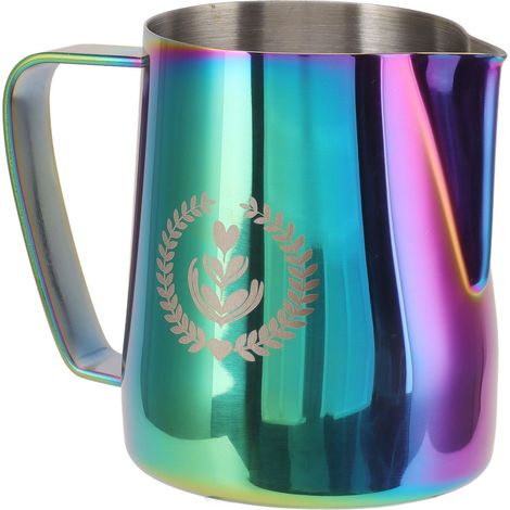 350-ml-Kaffeebecher mit spitzer Öffnung, Milchaufschäumkännchen aus Edelstahl 304 für den Hausgebrauch, farbenfroh (1/5)