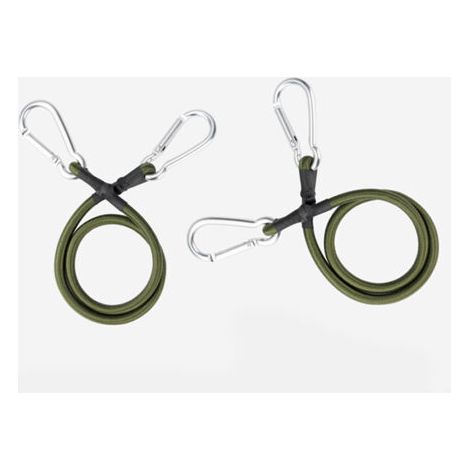 Cordon élastique avec crochet à clip, mousqueton, connecteur de corde de rivière, accessoires, cordon de montage vert armée de 3/8" de diamètre, crochet argenté (vert armée, 24", paquet de 2) (1/5)