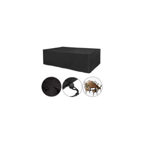 Salon de jardin, Couverture de protection Housse de protection pour Table, Chaise, Meubles, Robuste 210D Oxford Tissu de Meubles de jardin, Couverture de Möbelplane, Rectangulaire, Étanche, coupe-Vent (1/4)
