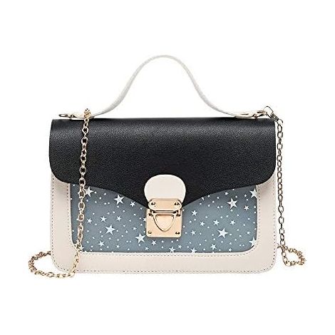 Filles Mini Star Mini Chain Sac à main amovible de grande capacité (Noir)