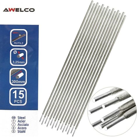 Etui de 15 Electrodes acier 3,25 x 300 mm Baguette enrobée soudure à l'arc Acier toutes positions (1/4)