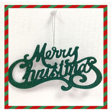 Stück „Frohe Weihnachten“-Buchstabenanhänger, Glitzerkarten zur Weihnachtsbaumdekoration für Weihnachtsfeiern zu Hause (1/3)