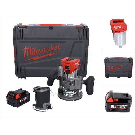 Milwaukee M18 FTR-501X router sin cable 18 V sin escobillas + 1x batería 5.0 Ah + módulos router + caja HD - sin cargador