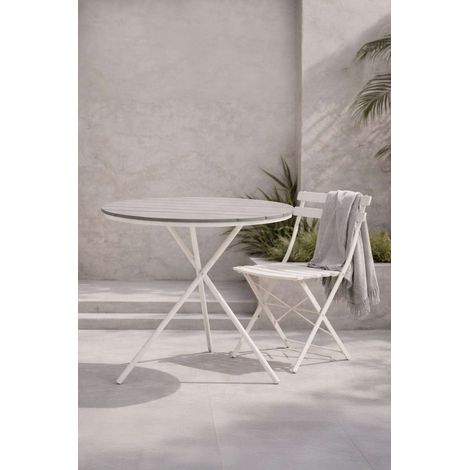 Parma Table basse, Ø90cm, gris-blanc.