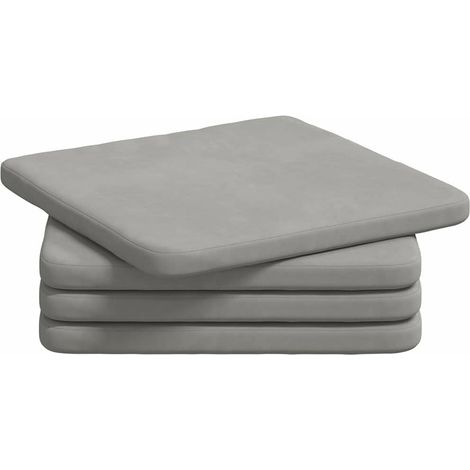 Seat Cushions 4 pcs Light Grey 40 x 40 x 3 cm Microfibre Fabric vidaXL