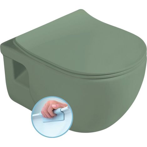 Sapho Brilla - WC suspendu, Rimless, vert mat 100614-128 (1/3)