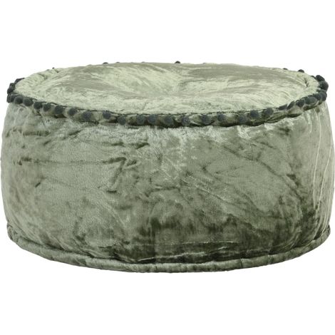 Puf redondo de terciopelo verde 40x20 cm vidaXL