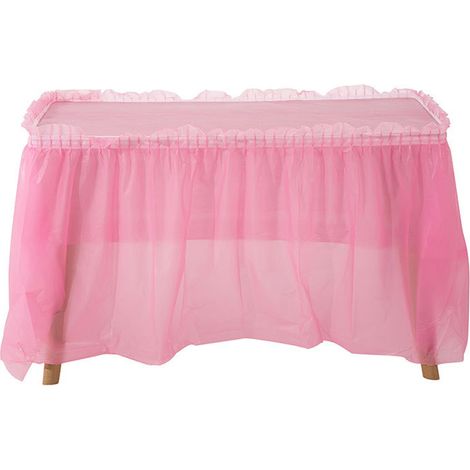Lot de 2 nappes et jupes de table jetables en plastique, nappe imperméable de 137 cm x 274 cm et jupes de table de 4,27 m x 74 cm pour fête d'anniversaire (1/5)