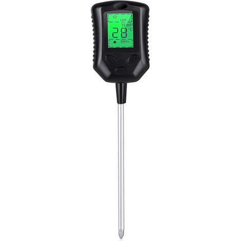 Medidor de suelo, medidor de humedad vegetal, termómetro de pH y medidor de luz solar, apto para jardinería y agricultura.