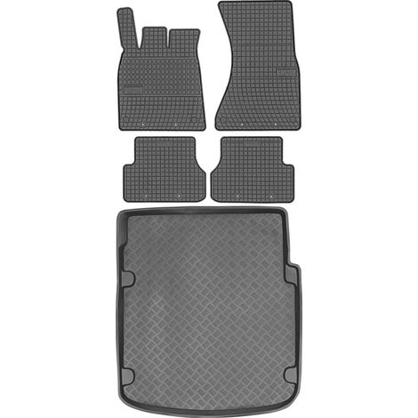 Set di tappetini in gomma per auto e tappetino per bagagliaio per Audi A7 I Sportback Liftback dal 2010 al 2017.