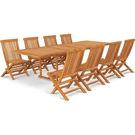 Maison Exclusive - Set da Pranzo 9 pz in Legno Massello di Teak (1/5)