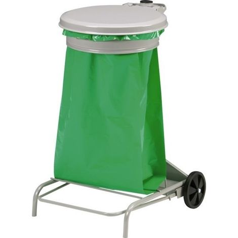 Cubo de basura móvil colector con rueda para bolsa de 50 litros