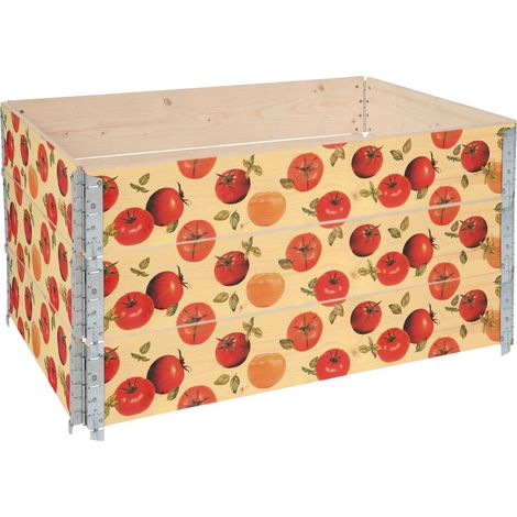 Garronda Cadre Potager en Bois imprimé 120x80x20 cm – Bac de Jardin pour Plantes, Fleurs, Fruits et légumes, Caisse de Rangement en Bois avec Motif décoratif GD-0075 (Tomate avec Fond, 3 pcs) (1/5)
