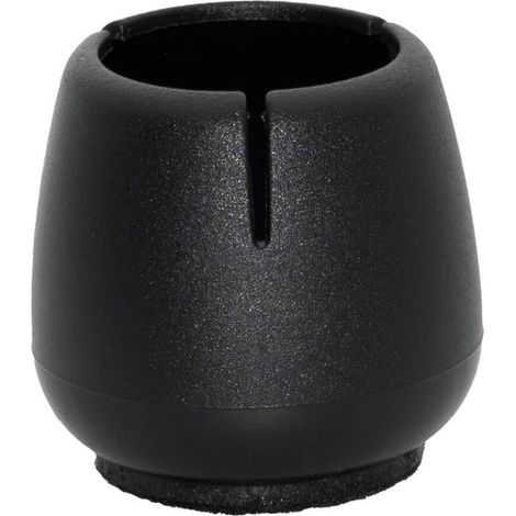 Lot de 28 patins ronds noirs en feutre pour pieds de chaise en PVC souple avec support rembourré en feutre, taille 12 à 16 mm, 1/2" à 5/8" (1/5)