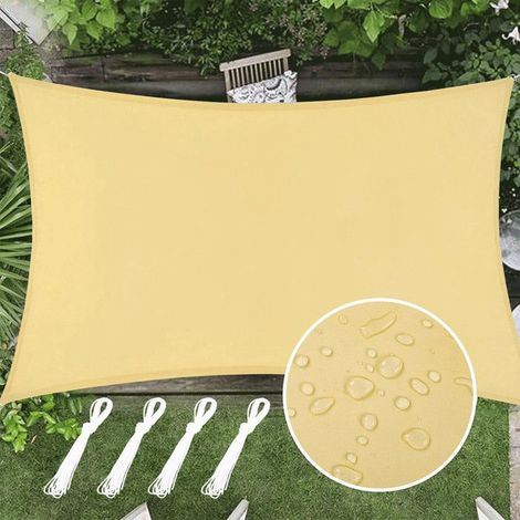 Voile d'ombrage Rectangulaire Imperméable 420D Oxford Toile d'ombrage 95% UV Protecteur pour Patio Extérieur Jardin Terrasse - 2x3m (1/5)