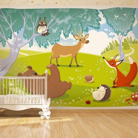 Papier peint animaux hilares - 250 x 175 cm (1/4)