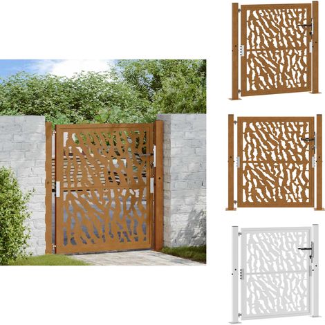 Porte jardin acier résistant aux intempéries conception tracés - Porte De Jardin - Portes De Jardin - Porte De Clôture - Porte De Sécurité (1/5)