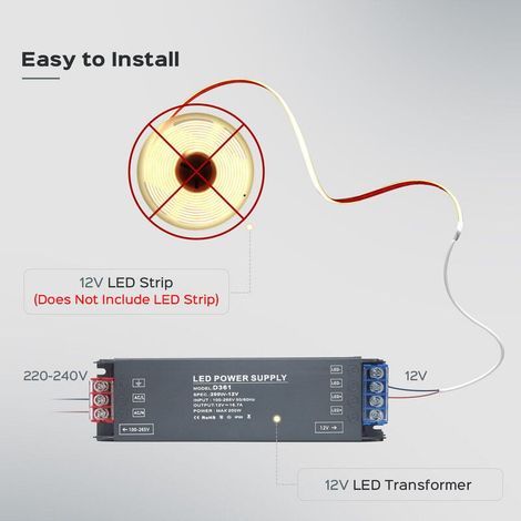 220V 12V LED Driver 100W, Ultra Mince Transfo 8,3A Adaptateur Alimentation, 220V AC à 12V DC Convertisseur, d'alimentation Basse Tension Transfo LED de Tension Constante (1/4)