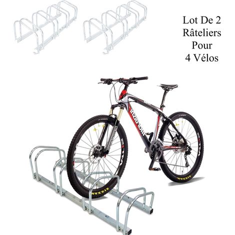 Lot De 2 Ràteliers 4 Vélos, Fixation Sol, Longueur 96cm, 1 niveau (1/5)