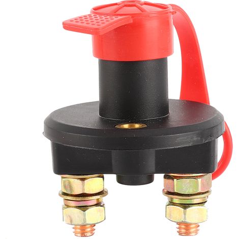 Coupe-circuit principal de batterie 12V/24V avec coupure automatique, sectionneur isolateur pour gestion de l'alimentation voiture, clé rouge (1/5)