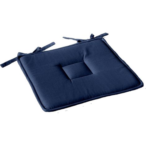 Galette de Chaise Uni "Panama" 40x40cm Bleu Marine