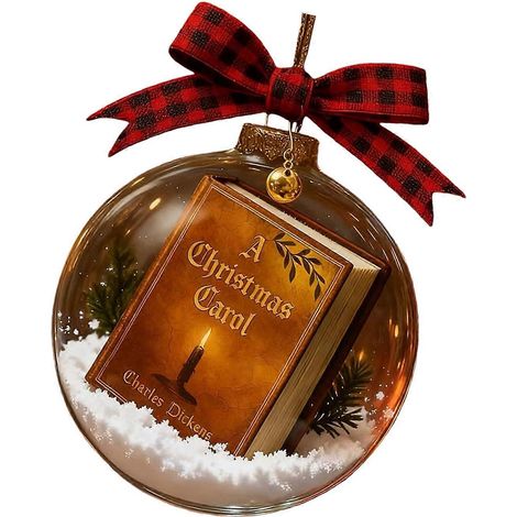 Mini-Weihnachtsbaumschmuck in Buchform aus durchsichtigem Acryl, gelb, zum Aufhängen, für Weihnachtsbaum, Zuhause, Büro, Feste und Partys (1/5)
