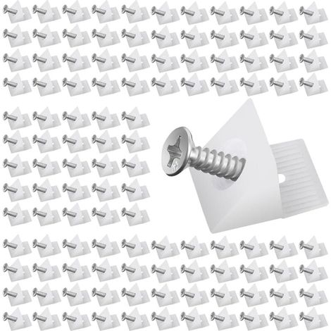 Cales en Plastique pour Meuble Tiroir, Fond de Tiroir Connecteur avec Vis Équerre De Fixation Renfort Tiroir Connecteur Arrière Stabilisateurs pour Réparer Affaissement Étagère Meuble (40) (1/4)