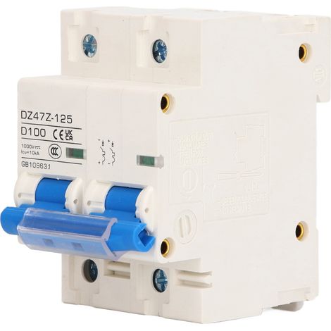 Disjoncteur CC 2P DZ47Z 125 100A, disjoncteur miniature sur rail DIN pour système photovoltaïque 1000V bleu (1/5)
