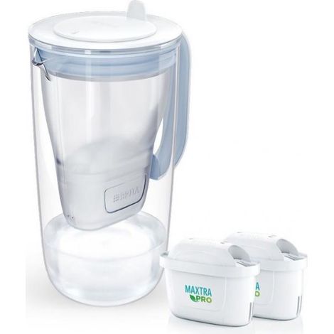 Jarra filtrante Brita Glass+2 con 2 cartuchos MaxtraPro PP (azul 2,5 l)