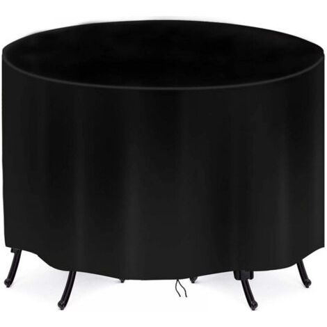 Housse de protection imperméable pour table de patio ronde, housse de protection en tissu Oxford pour meubles de patio, ensemble table et chaises (1/4)