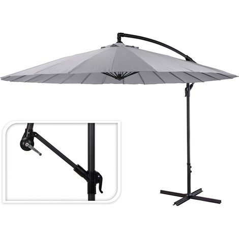 Ombrello parasole escentrico altezza massima 3m ø300cm colore: grigio chiaro